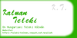 kalman teleki business card
